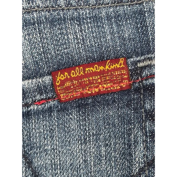 7 For All Mankind Women’s Size 28 The Lexie Petite Blue Medium Wash Flare Jeans - Picture 4 of 15